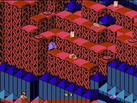 une photo d'Ã©cran de Snake Rattle n Roll sur Nintendo Nes